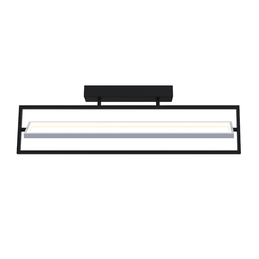 Светильник LED smart PRADA с пультом 60Вт 3000-5000K 3800Lm Прямоугольный Черно-белый 220715